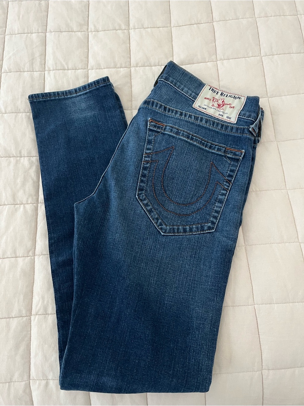 EUC True Religion Rocco Relaxed Skinny Jeans - Dark Blue size 34